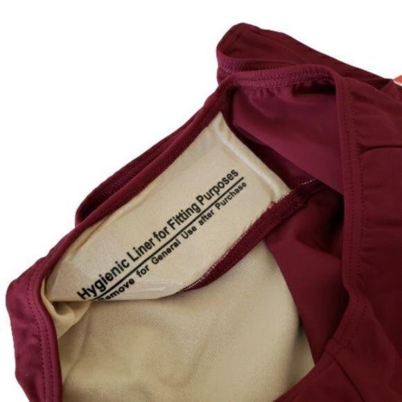 NWT Sun & Sea Burgundy Ruffle Halter Swimsuit Size 6 - Picture 8 of 10